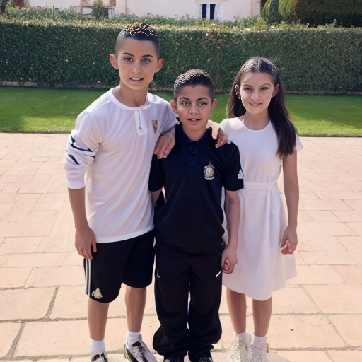 Georgina Rodriguez and Cristiano Ronaldo have 5 kids a 14 year old son Ronaldo Jr who play in the academy and have 7 year old twins eva and mateo and have a 7 year old daughter alana a 2 year old daughter bella but her twin brother angel died in 2022 and they live in a mansion in Portugal and spoke english and Spanish and Portuguese and Georgina Rodriguez is in Paris in a fashion show and Ronaldo Jr and Alana and eva and mateo and Cristiano Ronaldo and bella is supporting Georgina 