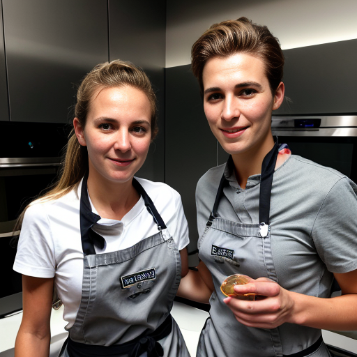 Goretzka and Vanessa at the kitchen 
