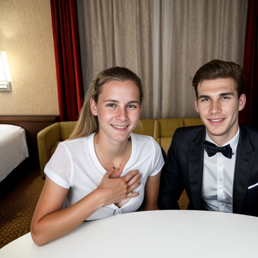 Goretzka and Vanessa at the hotel 