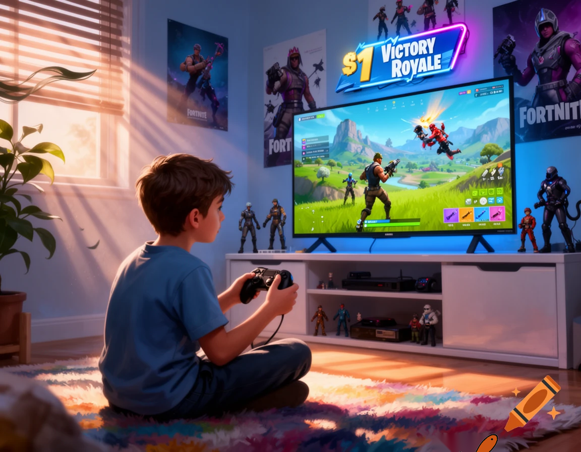 make a kid playing fortnite