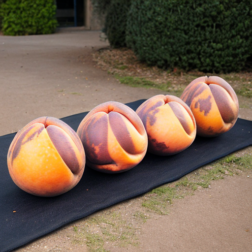 A giant peach rolling