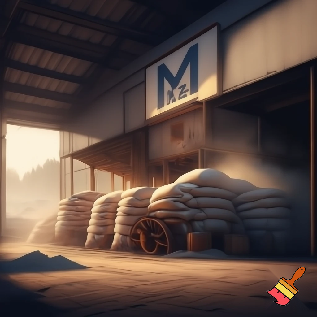 create an image of rice mill with my brand name MKY