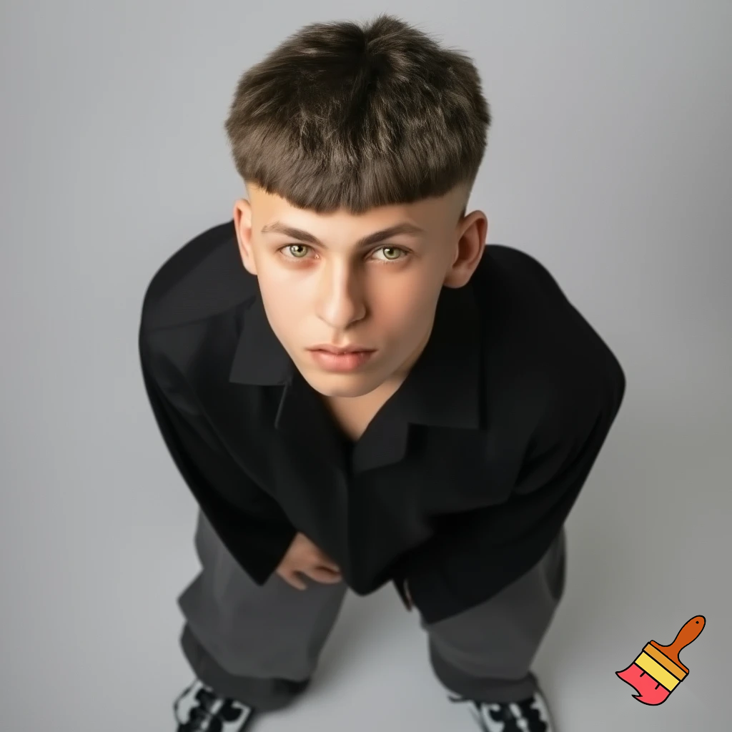 wygeneruj moją podobiznę jestem polakiem 186 wzrostu włosy na krótszy modern mullet grzywka delikatnię w górę moje buty nike shox szare baggy jeansy czrna luzna bluza wyrazista szczęka i oczy brązowo zielone kolor włosów brązowe mam 17 lat mężcyzna