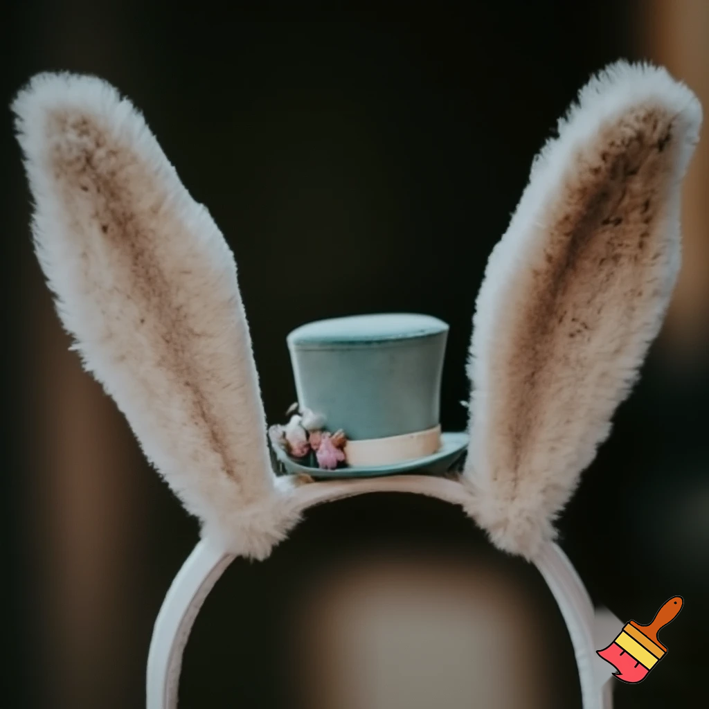 Easter bunny top hat headband, Easter bunny ears headband top hat