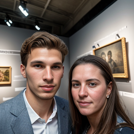 Goretzka and Vanessa at the museum 