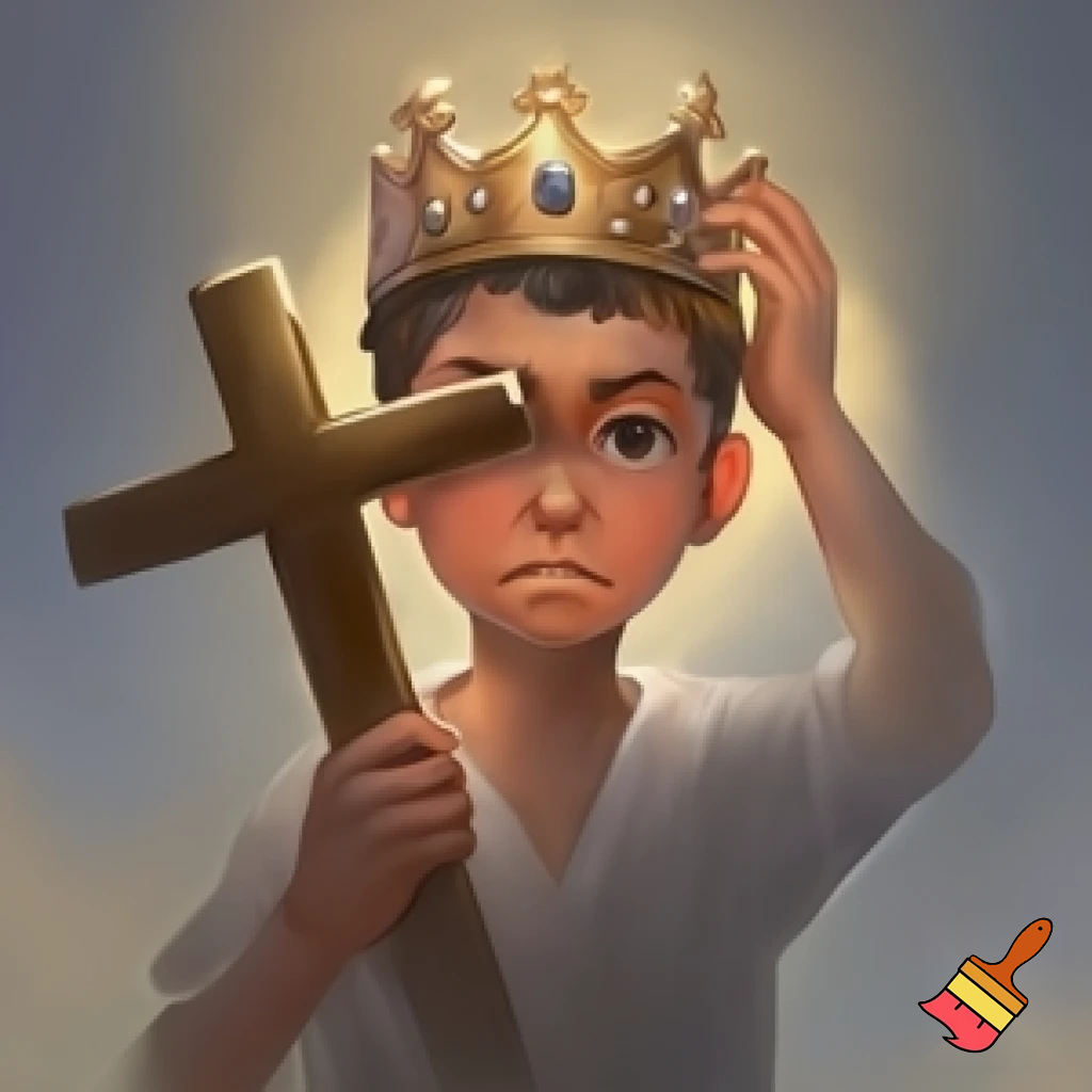 me with a cross and crown 13 yrs old
