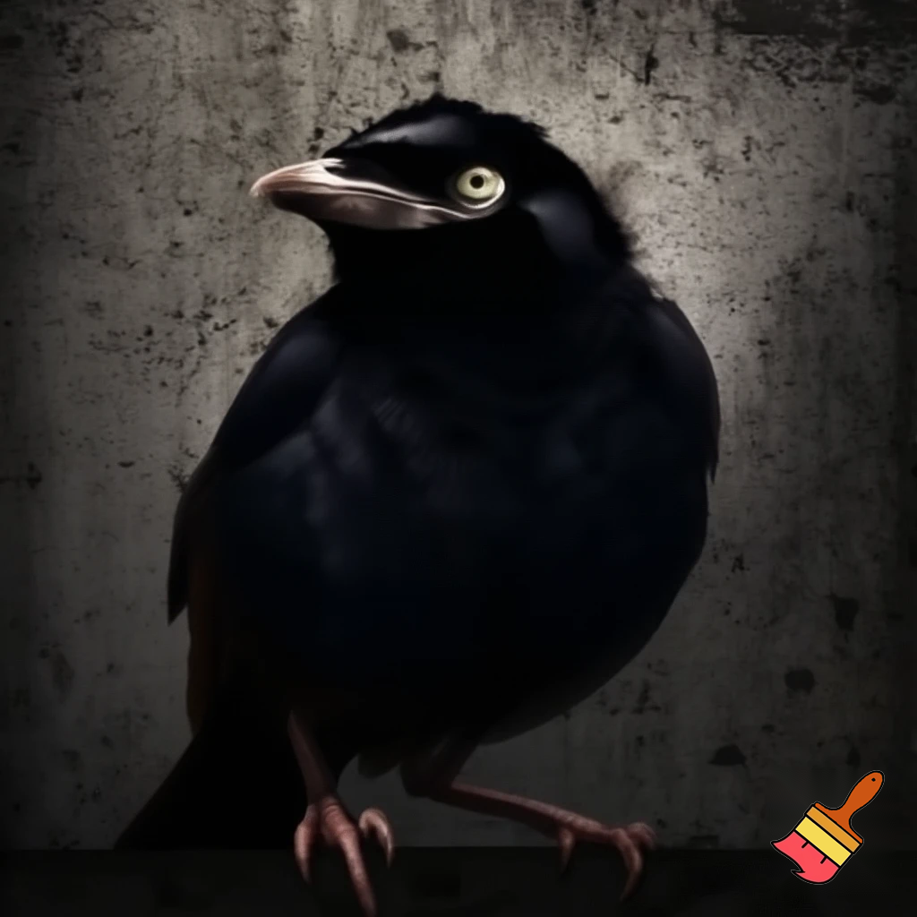 deadly, sinister, evil, mugshot Indian myna 