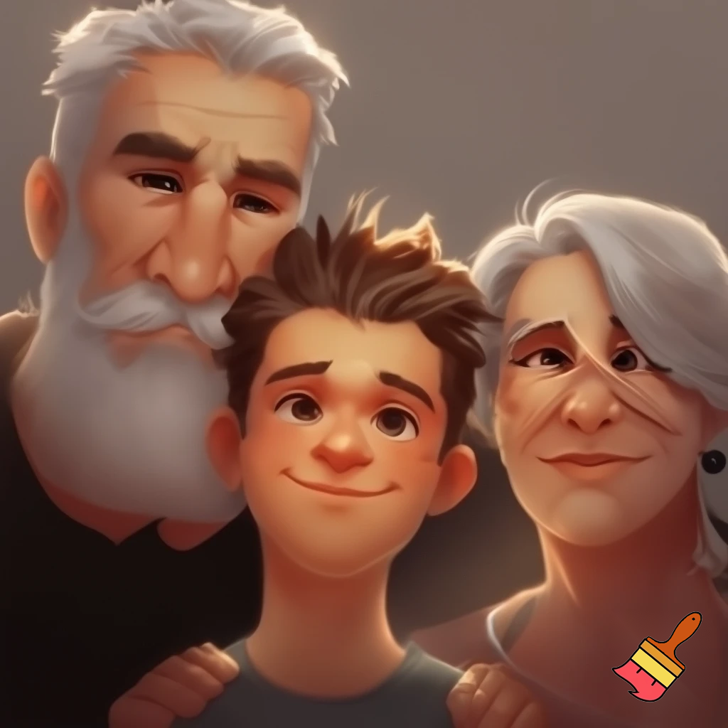 Ben had short spiky hair with short upper bits brown hair 13 year old overweight his sister is olive 7 year old blonde hair and his parents silver family
