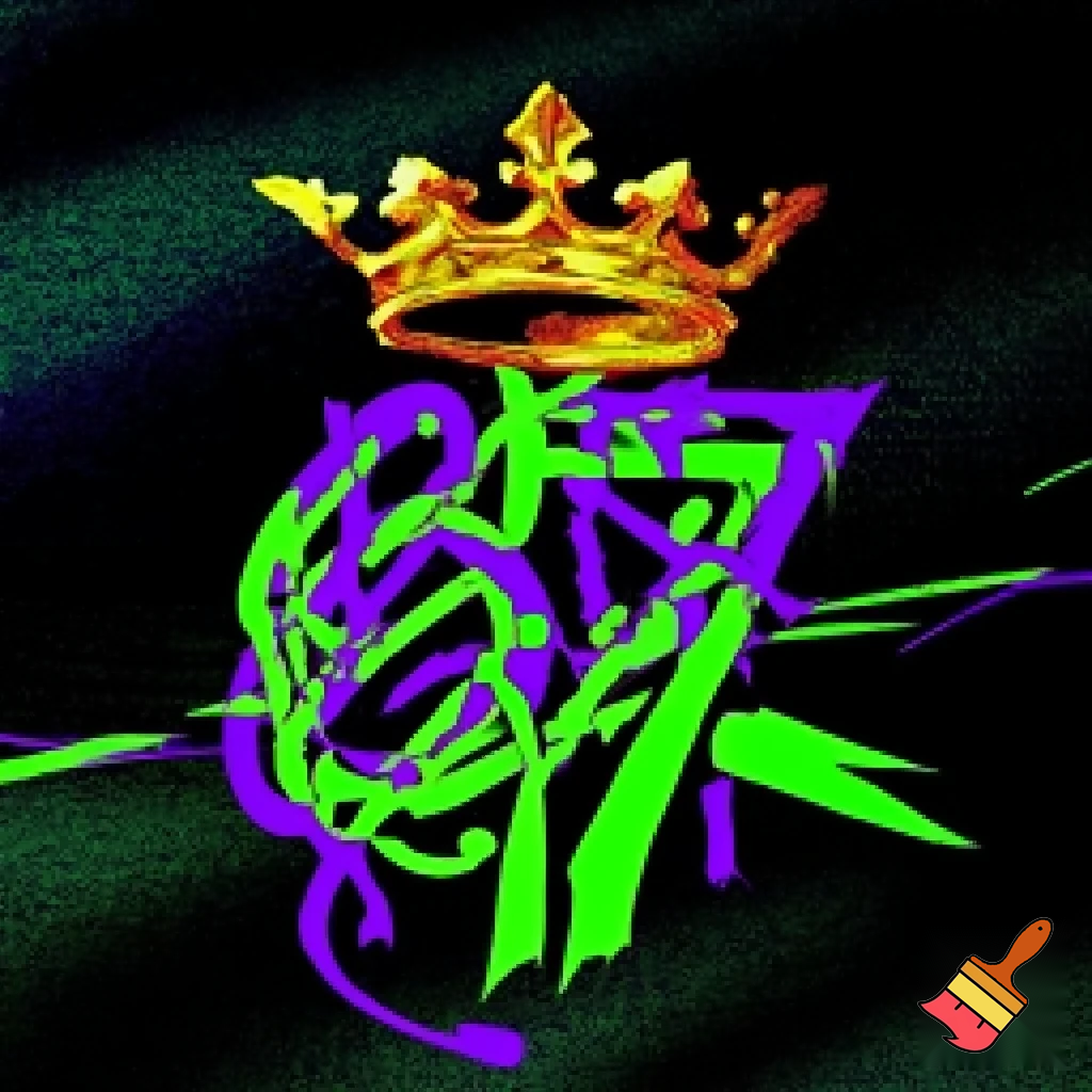 generate me a flag that has the 67 brainrot with a crwon on it