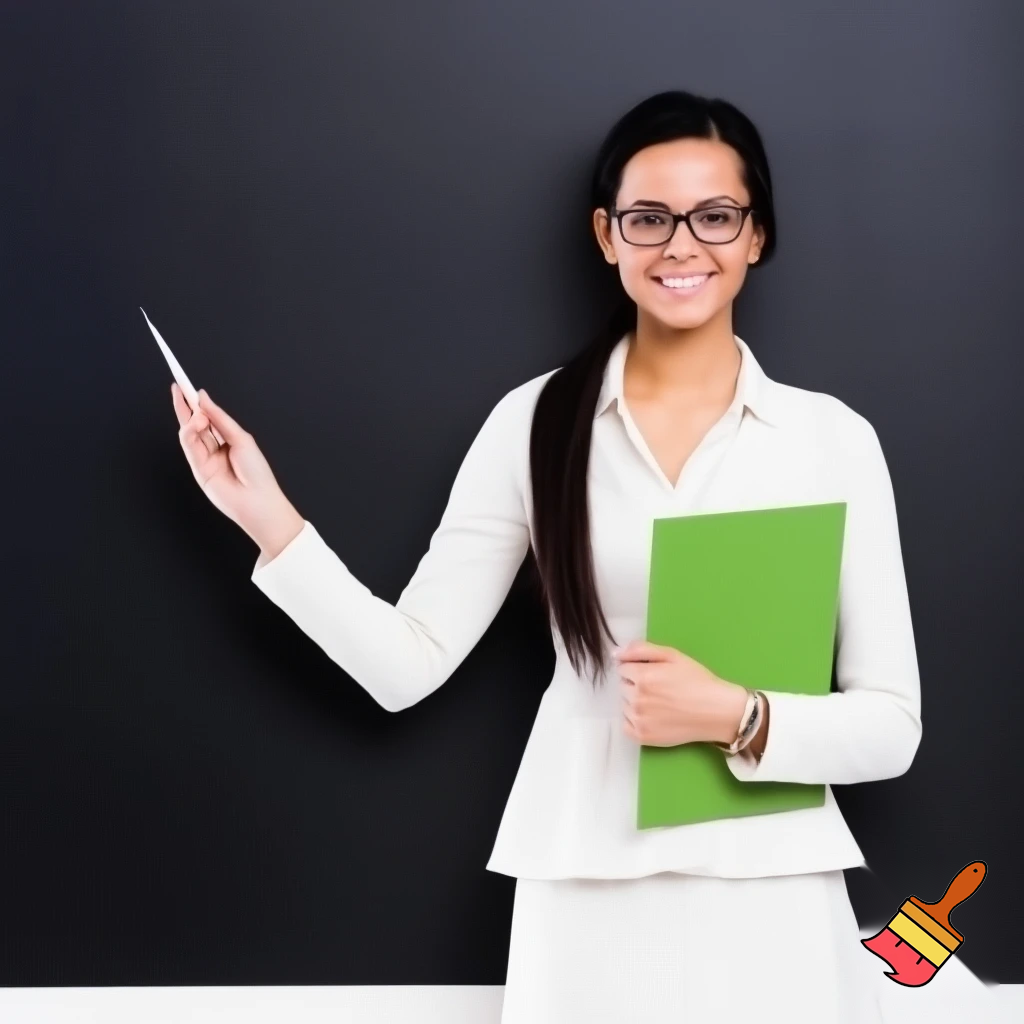 A teacher in white background 
