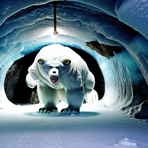 Yeti in a ice cave