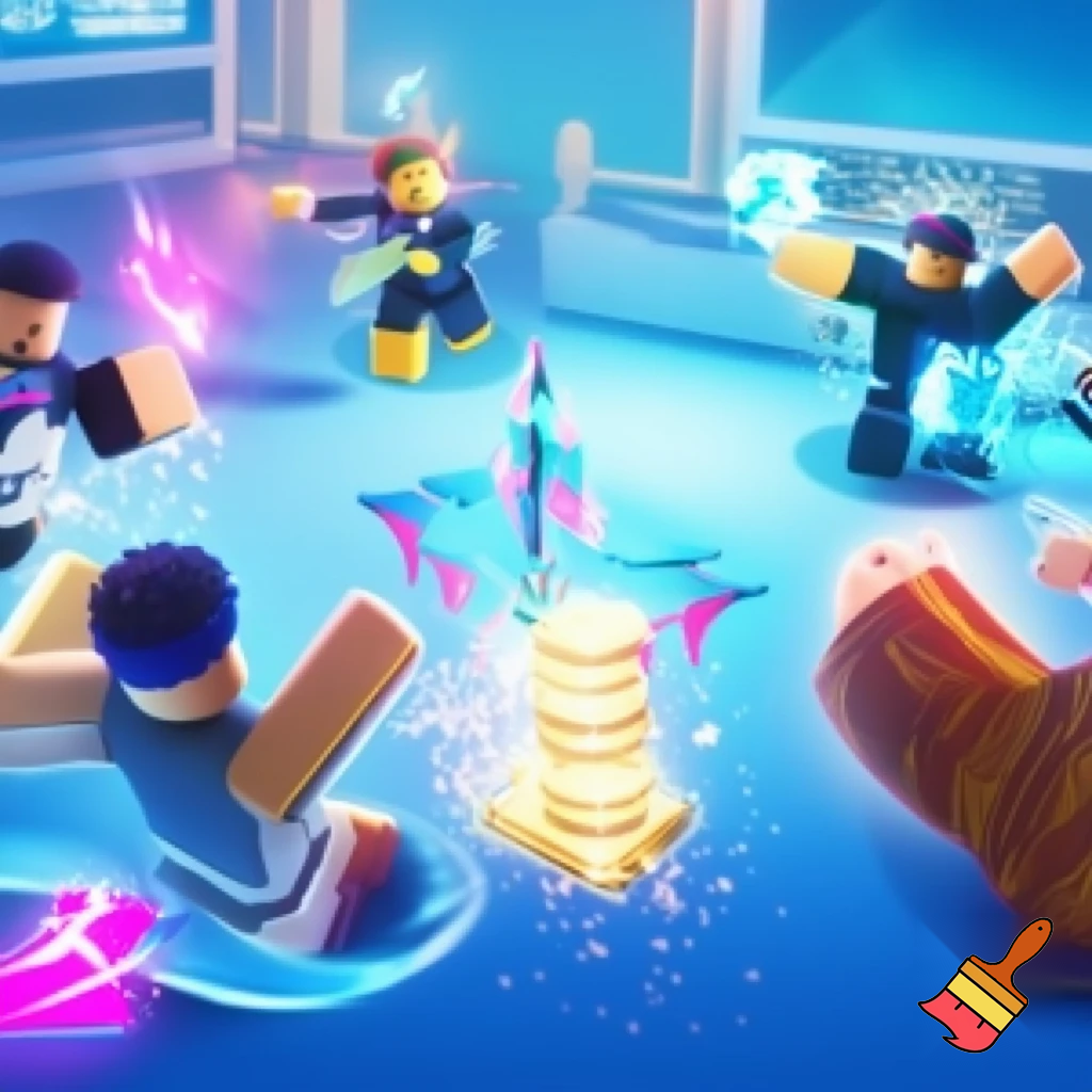Roblox, thumbnail of a trading game. Vibrant but not too much
