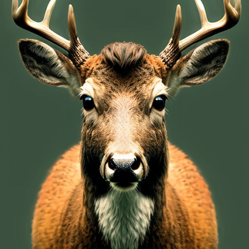 prisoner deer with serious face, scars and lineup
