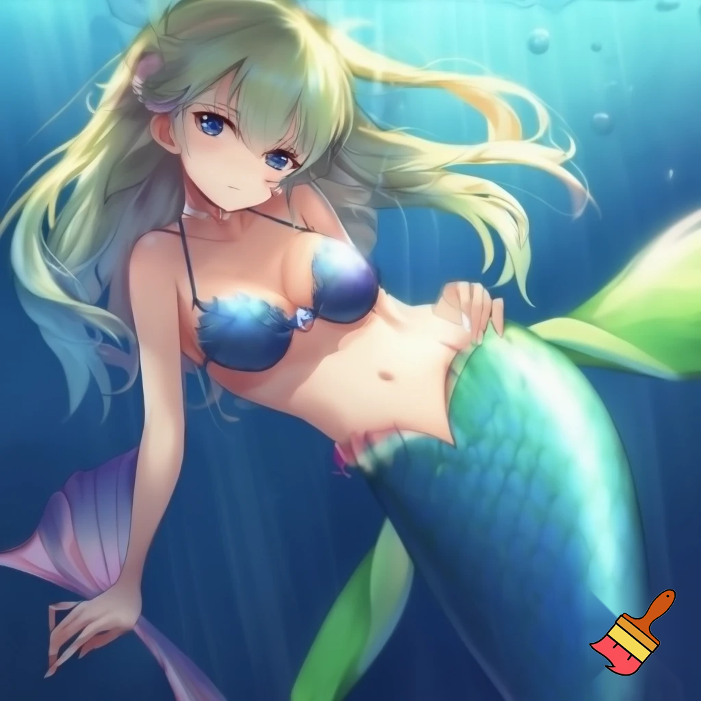 Sexy anime mermaid girl