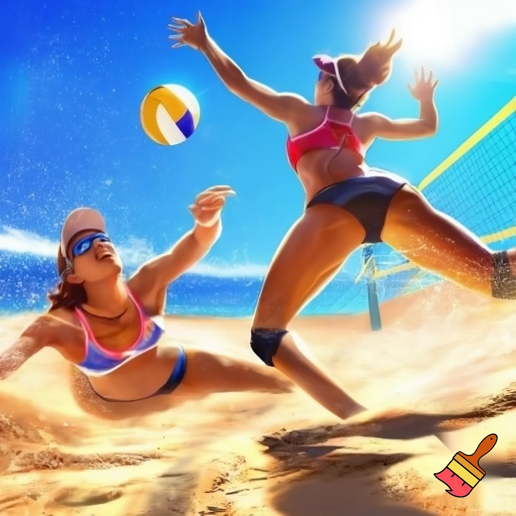 female beach volleyball players