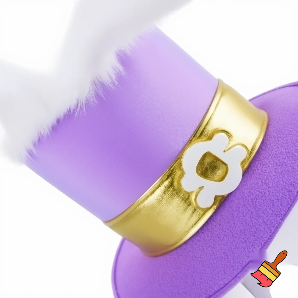 Easter bunny top hat headband, purple and white with gold