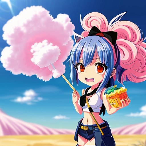 make a cartoon character that is a cotton candy