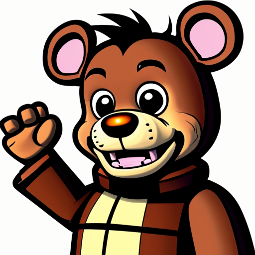 Freddy fazbear as a silly cartoon character