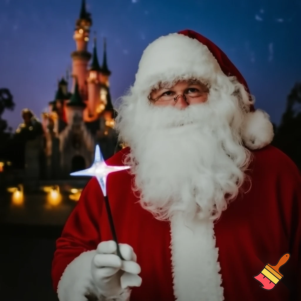 Santa Claus in Disneyland Paris Magic star wand a star💫🌟⭐️
