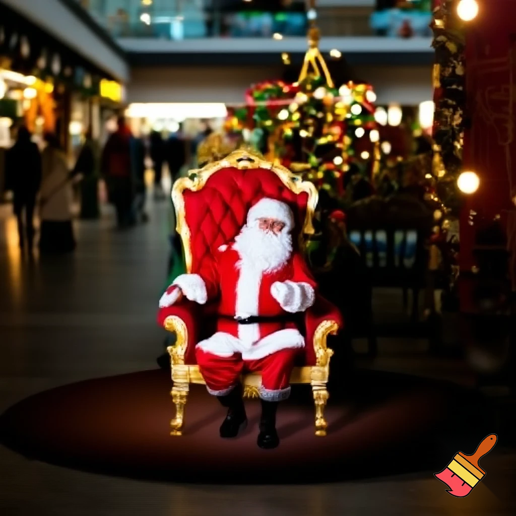 Santa Claus shopping Centre with Santa Claus chair at the shopping🎄🎄🎄🏰