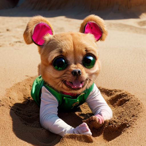 The powerpuff girls buttercup buried up to her neck in sand only her head sticking out packed in by bubbles and blossom