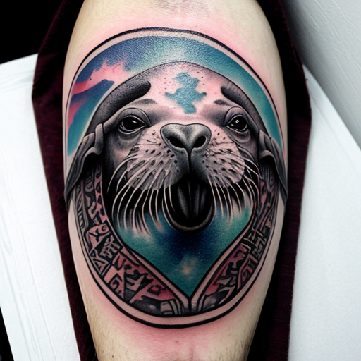 Warlock walrus with tribal tattoos 