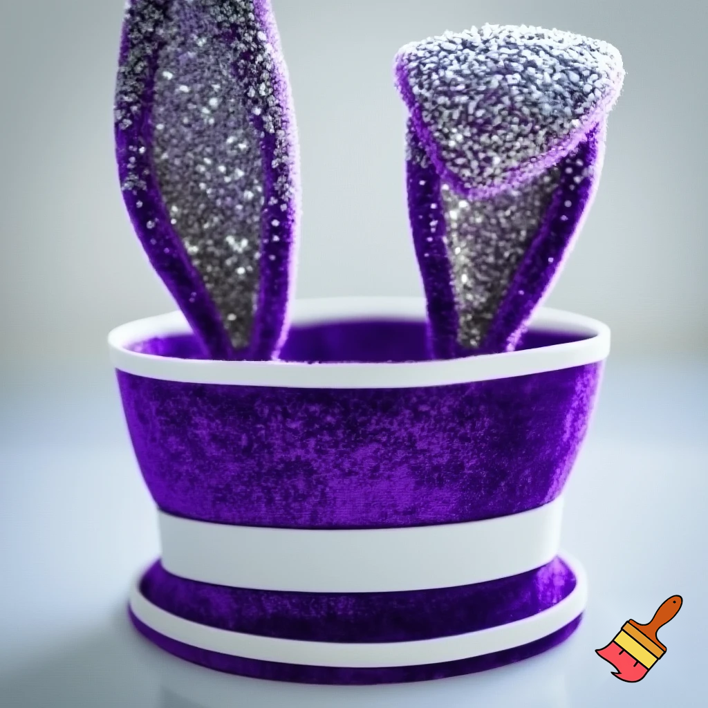 Special top hat headband Easter headband with rabbit, ears, purple and white purple and white with glitter velvet golden purple and white with glitter silver