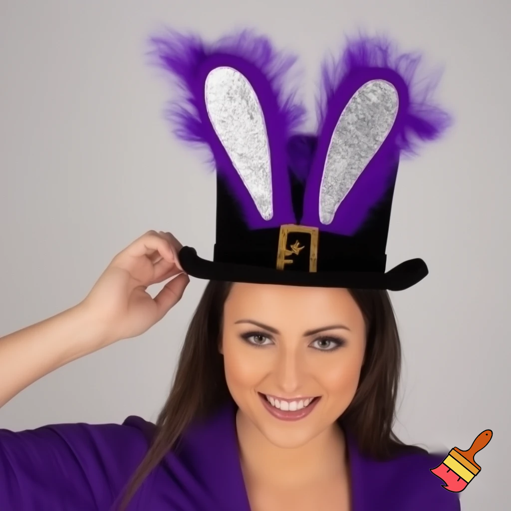 Easter bunny top hat headband, purple and white gold and silver top hat black purple dark purple special hat in delicate