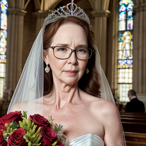 John Goodman y Elizabeth Perkins glasses con corona Flores veil con traje formal elegante boda sensual sexy con holding ramo de flores con altar con iglesia templó católico 7