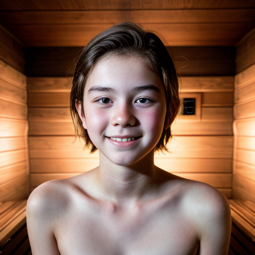 Young teen in ethereal pastel watercolor, capturing a youthful, hopeful spirit, with soft lighting and delicate brush strokes. bastu, sauna