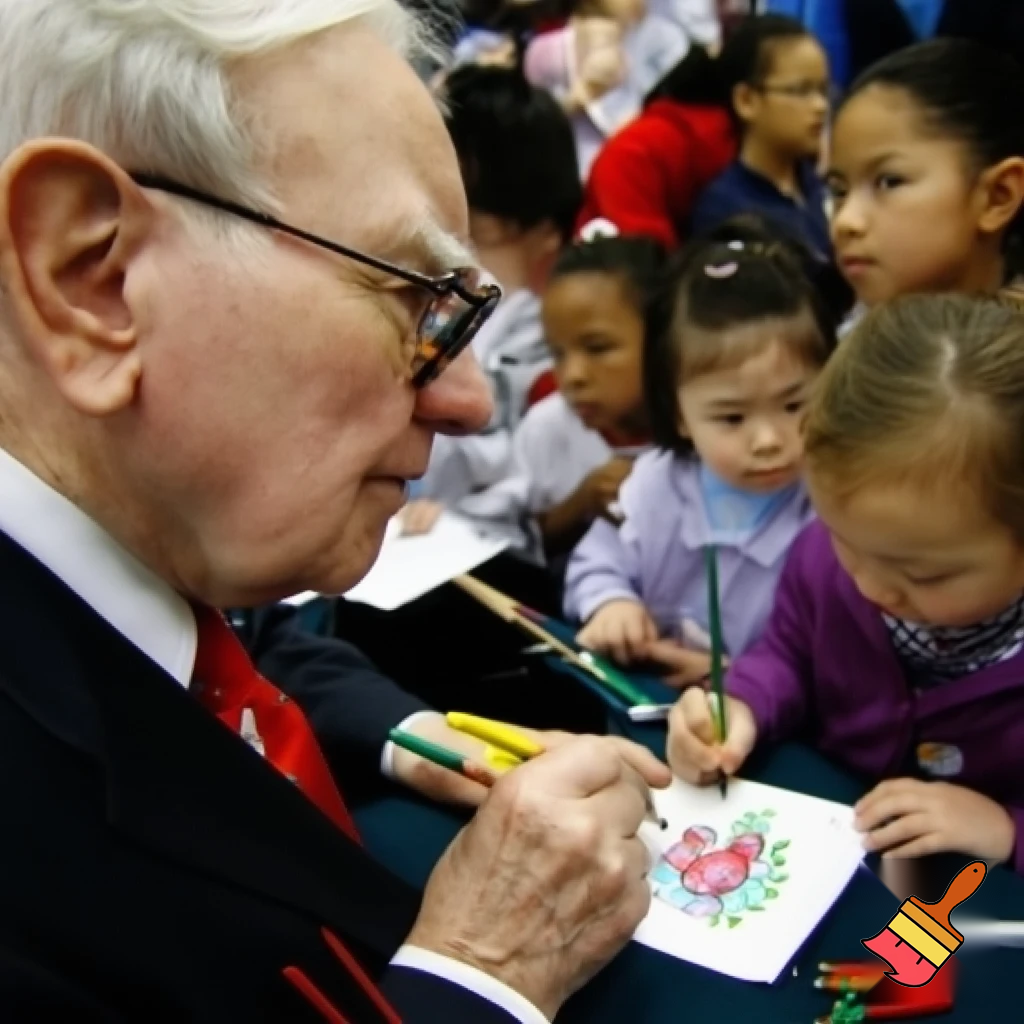 Draw a picture of children at a buffett
