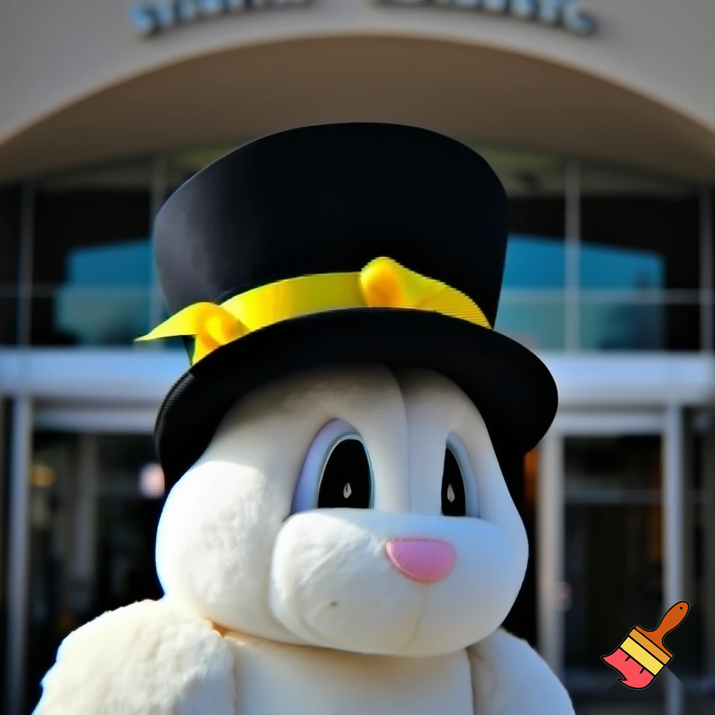 Mascot costume, Easter bunny top hat special top hat falcon gate shopping centre