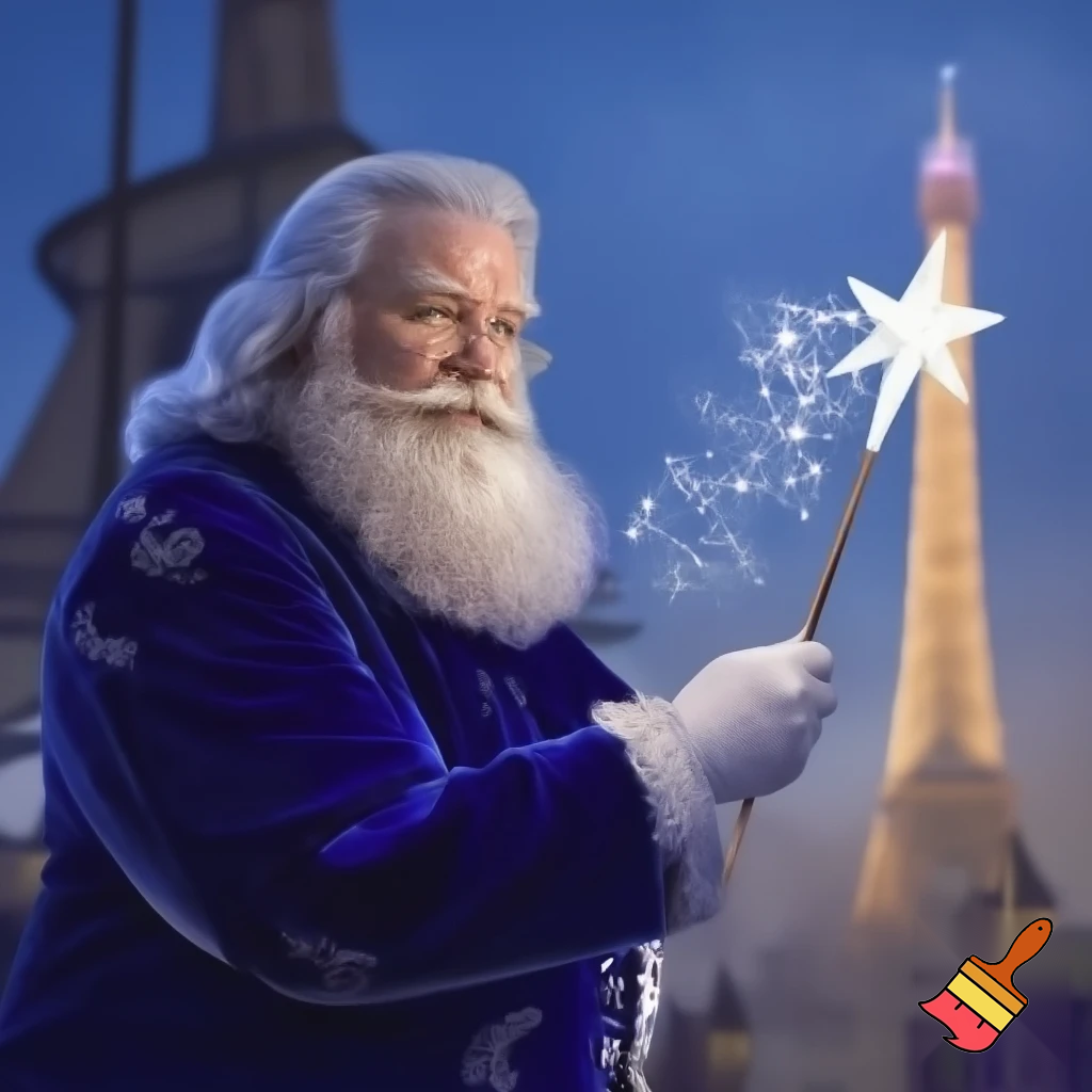 Paris Santa Claus with his magic wand with the star Disneyland