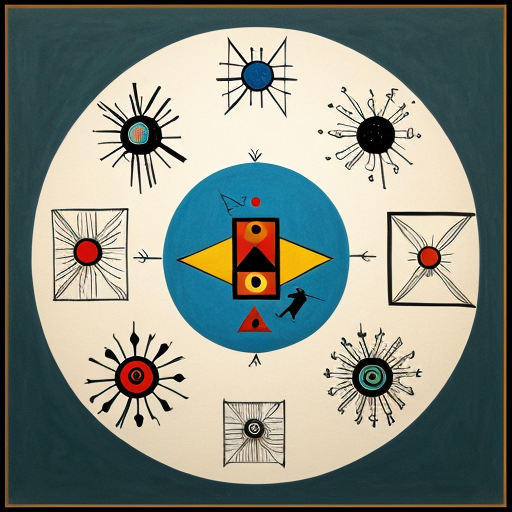 fill a circle with Miro and Max Ernst type features