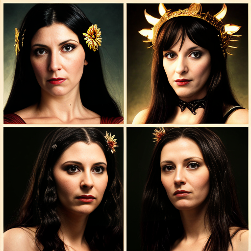 Picture of  the faces of the goddesses Lilith Kali and Brigid 