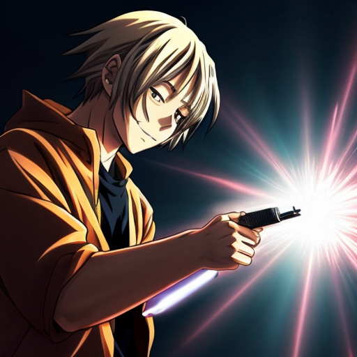 Can you make an anime boy named shooting a light beam?