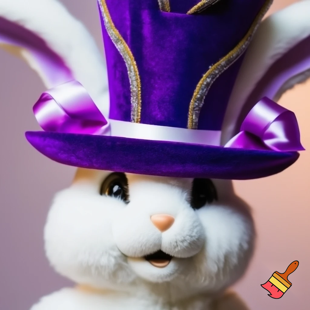 Purple and gold top hat velvet glitter gold purple purple and white purple and white Easter bunny is ears special hat mascot Easter bunny? Costume.