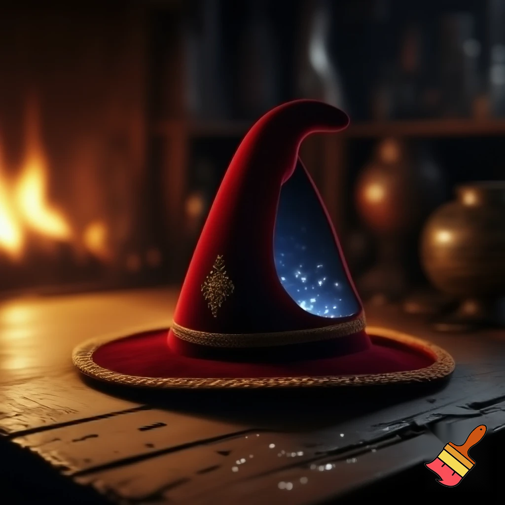 A wizard Santa Claus hat read✨✨🎄💫 velvet a wizard hat