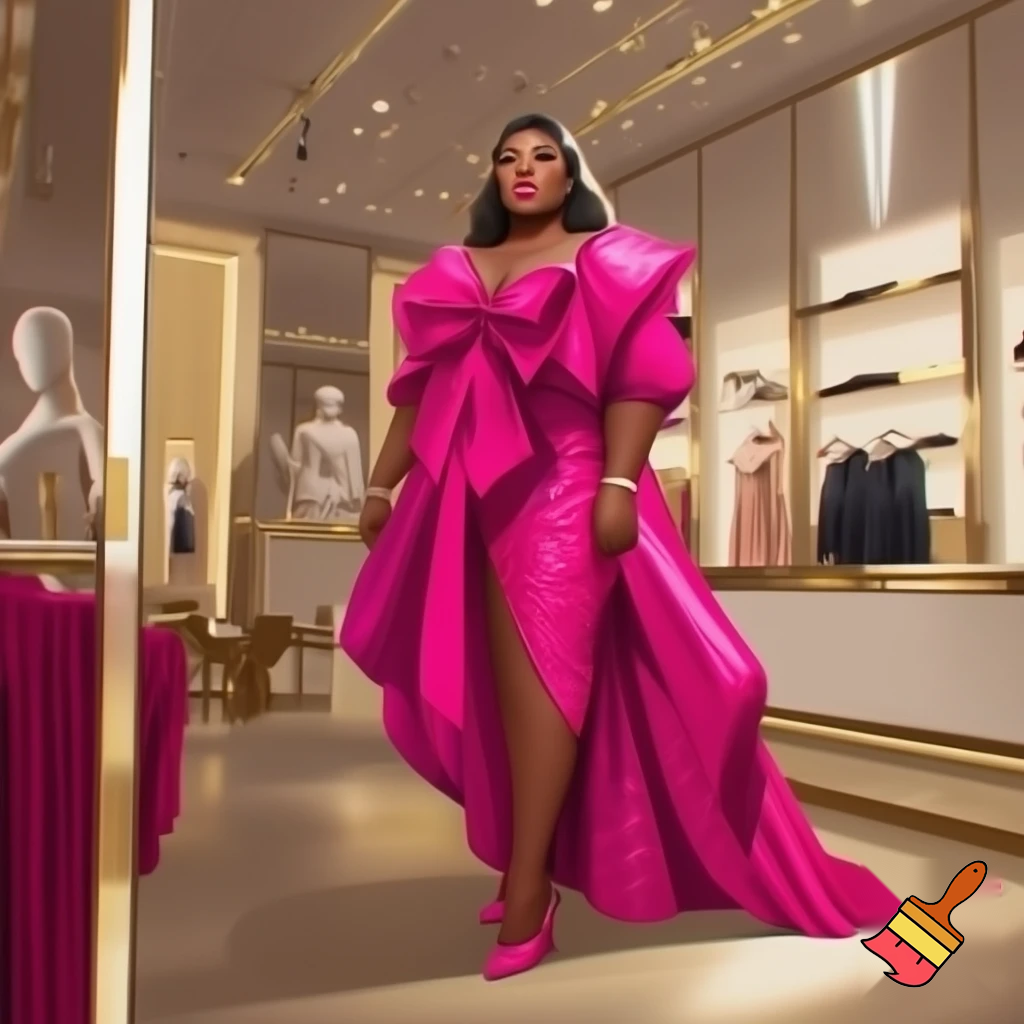 Rich ladies boss and r store new York pink bow gown dress and shoes 