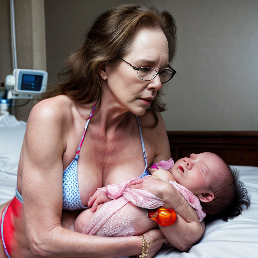 John Goodman y Elizabeth Perkins y con cute adorable baby newborn gives premature glasses con pijama slepwear bikini sensual sexy con brazalete hospital con cama con almohadas con acostados con hospital 13