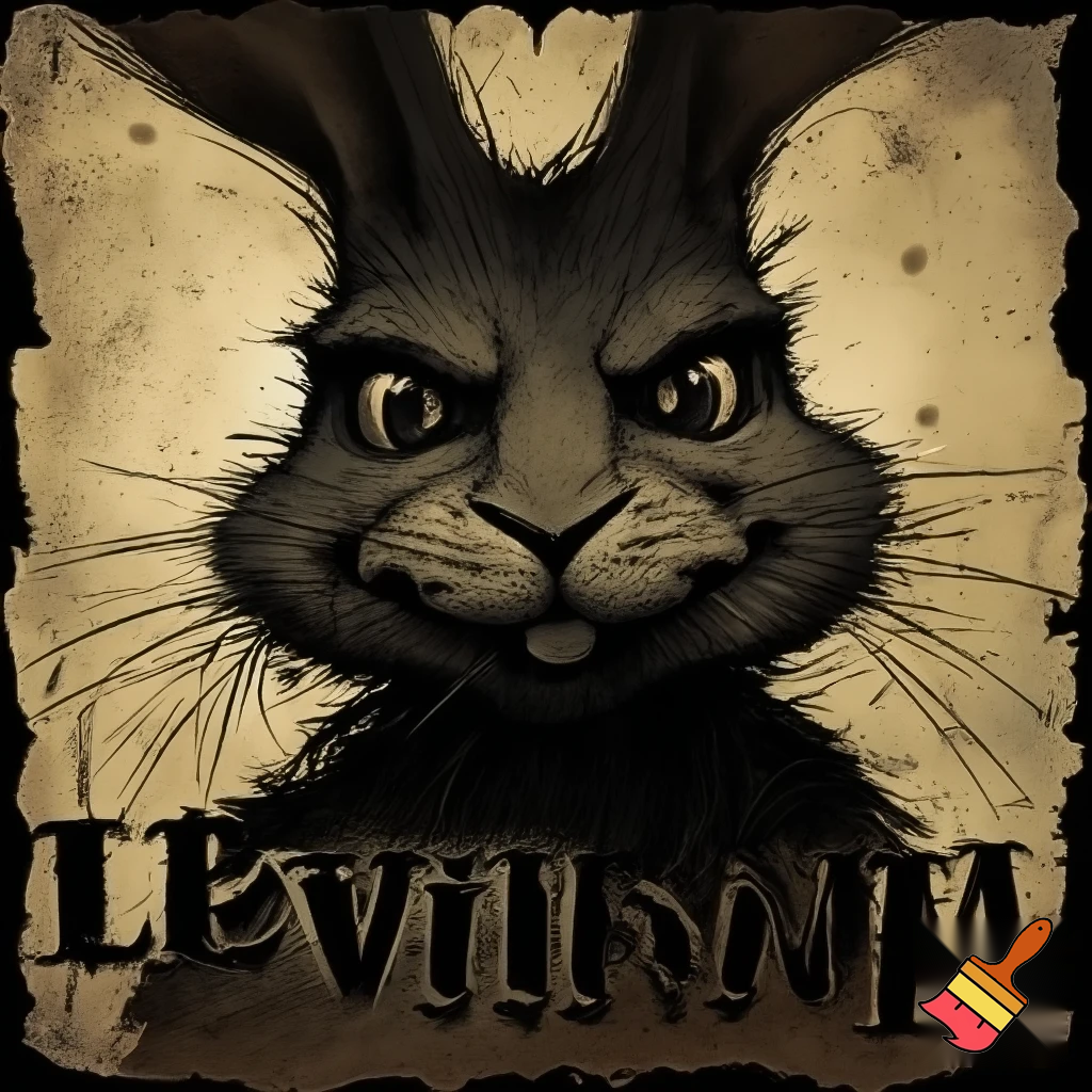 wanted poster of a rabbit smirking and looking sinister and menacing