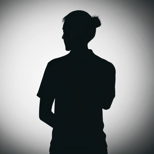 image of a person pointing at their back with 2 hands silhouette