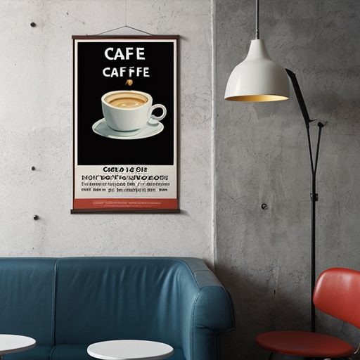 a poster of a cafe to go op on a wall
