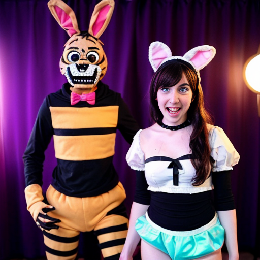Show me what would happen if a boyfriend and girlfriend (Friday night funkin') were captured by female animatronics fnaf 2 , who then decided to make the boyfriend a girl (change his gender and appearance) and put the girl (boyfriend gender) in a cute, sexy bunny animatronic costume, and the wife girlfriend in a female animatronic cat costume. Both died in agony. How would the spirit of the girl (boyfriend gender) and his wife (girlfriend) react afterward?