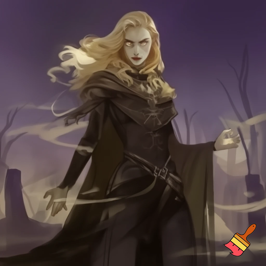 blonde sun elf death cleric necromancer