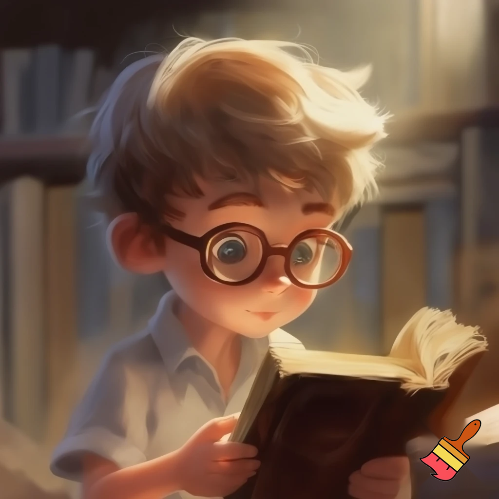 Blonde hair boy with gasses
