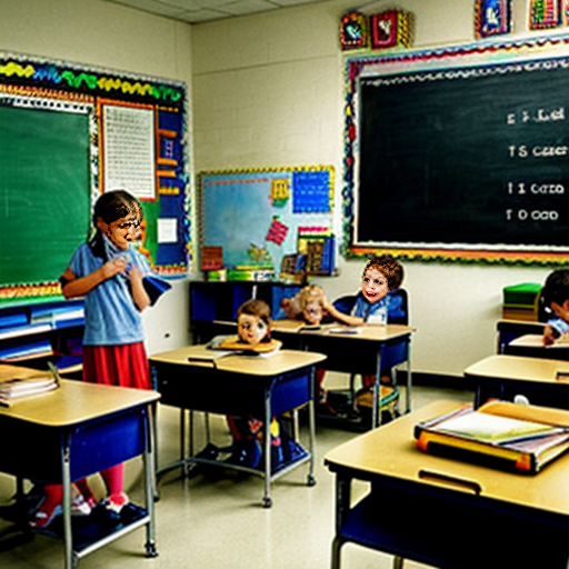 Kinder im Klassenraum im Weltraum