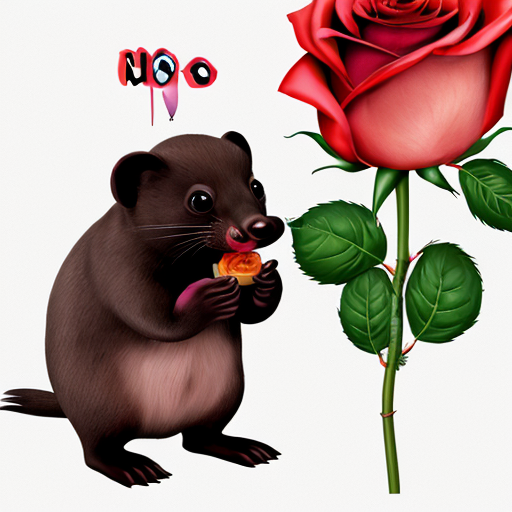 Generate italian brainrot cartoon Realistic cute mole in pink microwawe that says uno secundos on the setings and the mole is eating rainbow rose