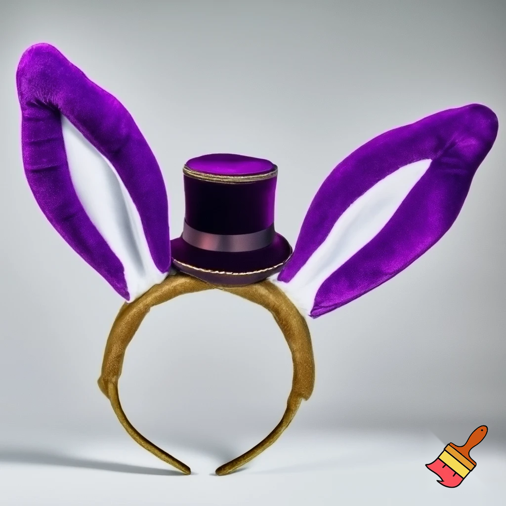 Easter bunny top hat headband, purple, purple and white Easter bunny ears top hat purple or white gold