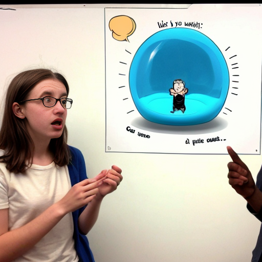 A problem about don´t colaboreate in the English project between two students. A very short dialogue inside bubble speech 